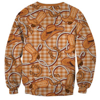 Brown Hawaii Palaka Cowboy Sweatshirt Hawaiian Paniolo Festival Spirit