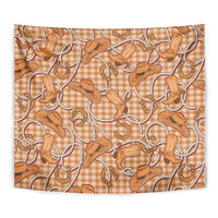 Brown Hawaii Palaka Cowboy Tapestry Hawaiian Paniolo Festival Spirit