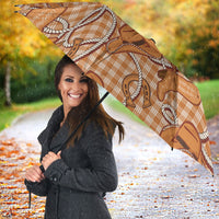 Brown Hawaii Palaka Cowboy Umbrella Hawaiian Paniolo Festival Spirit