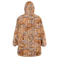 Brown Hawaii Palaka Cowboy Wearable Blanket Hoodie Hawaiian Paniolo Festival Spirit