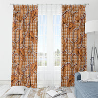 Brown Hawaii Palaka Cowboy Window Curtain Hawaiian Paniolo Festival Spirit