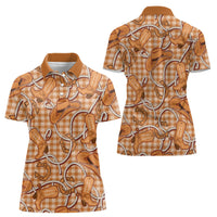 Brown Hawaii Palaka Cowboy Women Polo Shirt Hawaiian Paniolo Festival Spirit
