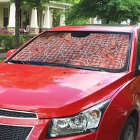 Red Hawaii Palaka Cowboy Auto Sun Shade Hawaiian Paniolo Festival Spirit