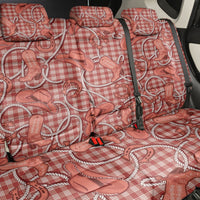 Red Hawaii Palaka Cowboy Back Car Seat Cover Hawaiian Paniolo Festival Spirit