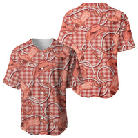 Red Hawaii Palaka Cowboy Baseball Jersey Hawaiian Paniolo Festival Spirit