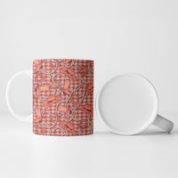 Red Hawaii Palaka Cowboy Ceramic Mug Hawaiian Paniolo Festival Spirit