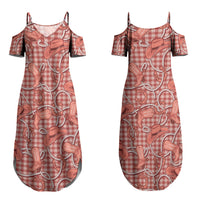 Red Hawaii Palaka Cowboy Couples Matching Summer Maxi Dress and Hawaiian Shirt Hawaiian Paniolo Festival Spirit