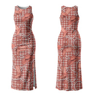 Red Hawaii Palaka Cowboy Couples Matching Tank Maxi Dress and Hawaiian Shirt Hawaiian Paniolo Festival Spirit