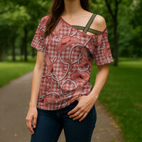 Red Hawaii Palaka Cowboy Cross Shoulder Shirt Hawaiian Paniolo Festival Spirit