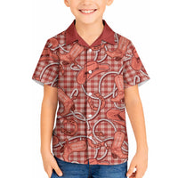 Red Hawaii Palaka Cowboy Hawaiian Shirt Hawaiian Paniolo Festival Spirit