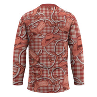 Red Hawaii Palaka Cowboy Hockey Jersey Hawaiian Paniolo Festival Spirit