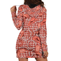 Red Hawaii Palaka Cowboy Hoodie Dress Hawaiian Paniolo Festival Spirit