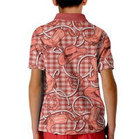 Red Hawaii Palaka Cowboy Kid Polo Shirt Hawaiian Paniolo Festival Spirit