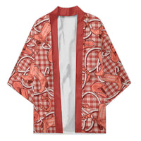 Red Hawaii Palaka Cowboy Kimono Hawaiian Paniolo Festival Spirit
