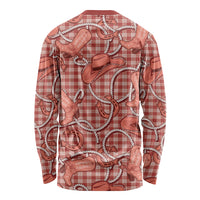 Red Hawaii Palaka Cowboy Long Sleeve Shirt Hawaiian Paniolo Festival Spirit