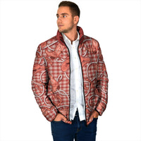 Red Hawaii Palaka Cowboy Padded Jacket Hawaiian Paniolo Festival Spirit