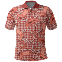 Red Hawaii Palaka Cowboy Polo Shirt Hawaiian Paniolo Festival Spirit