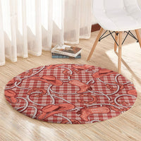 Red Hawaii Palaka Cowboy Round Carpet Hawaiian Paniolo Festival Spirit