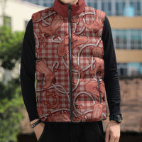 Red Hawaii Palaka Cowboy Sleeveless Puffer Jacket Hawaiian Paniolo Festival Spirit