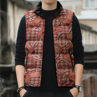 Red Hawaii Palaka Cowboy Sleeveless Puffer Jacket Hawaiian Paniolo Festival Spirit