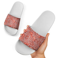 Red Hawaii Palaka Cowboy Slide Sandals Hawaiian Paniolo Festival Spirit