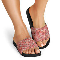 Red Hawaii Palaka Cowboy Slide Sandals Hawaiian Paniolo Festival Spirit