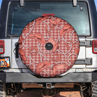 Red Hawaii Palaka Cowboy Spare Tire Cover Hawaiian Paniolo Festival Spirit