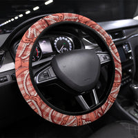 Red Hawaii Palaka Cowboy Steering Wheel Cover Hawaiian Paniolo Festival Spirit