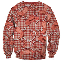 Red Hawaii Palaka Cowboy Sweatshirt Hawaiian Paniolo Festival Spirit