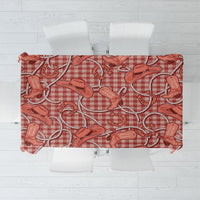 Red Hawaii Palaka Cowboy Tablecloth Hawaiian Paniolo Festival Spirit