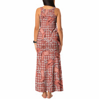 Red Hawaii Palaka Cowboy Tank Maxi Dress Hawaiian Paniolo Festival Spirit