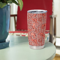 Red Hawaii Palaka Cowboy Tumbler Cup Hawaiian Paniolo Festival Spirit