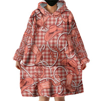Red Hawaii Palaka Cowboy Wearable Blanket Hoodie Hawaiian Paniolo Festival Spirit