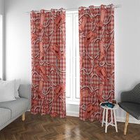 Red Hawaii Palaka Cowboy Window Curtain Hawaiian Paniolo Festival Spirit