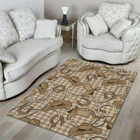 Beige Hawaii Palaka Cowboy Area Rug Hawaiian Paniolo Festival Spirit