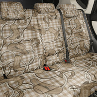 Beige Hawaii Palaka Cowboy Back Car Seat Cover Hawaiian Paniolo Festival Spirit