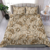 Beige Hawaii Palaka Cowboy Bedding Set Hawaiian Paniolo Festival Spirit