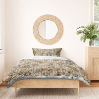 Beige Hawaii Palaka Cowboy Bedding Set Hawaiian Paniolo Festival Spirit