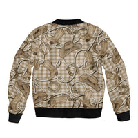 Beige Hawaii Palaka Cowboy Bomber Jacket Hawaiian Paniolo Festival Spirit
