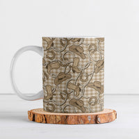 Beige Hawaii Palaka Cowboy Ceramic Mug Hawaiian Paniolo Festival Spirit