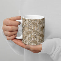Beige Hawaii Palaka Cowboy Ceramic Mug Hawaiian Paniolo Festival Spirit