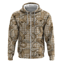 Beige Hawaii Palaka Cowboy Hoodie Hawaiian Paniolo Festival Spirit