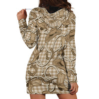 Beige Hawaii Palaka Cowboy Hoodie Dress Hawaiian Paniolo Festival Spirit