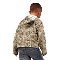 Beige Hawaii Palaka Cowboy Kid Hoodie Hawaiian Paniolo Festival Spirit