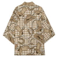 Beige Hawaii Palaka Cowboy Kimono Hawaiian Paniolo Festival Spirit