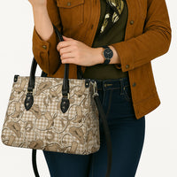 Beige Hawaii Palaka Cowboy Leather Bag Hawaiian Paniolo Festival Spirit