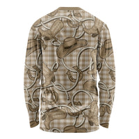 Beige Hawaii Palaka Cowboy Long Sleeve Shirt Hawaiian Paniolo Festival Spirit