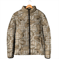 Beige Hawaii Palaka Cowboy Padded Jacket Hawaiian Paniolo Festival Spirit