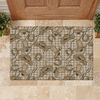 Beige Hawaii Palaka Cowboy Rubber Doormat Hawaiian Paniolo Festival Spirit
