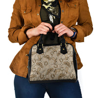 Beige Hawaii Palaka Cowboy Shoulder Handbag Hawaiian Paniolo Festival Spirit